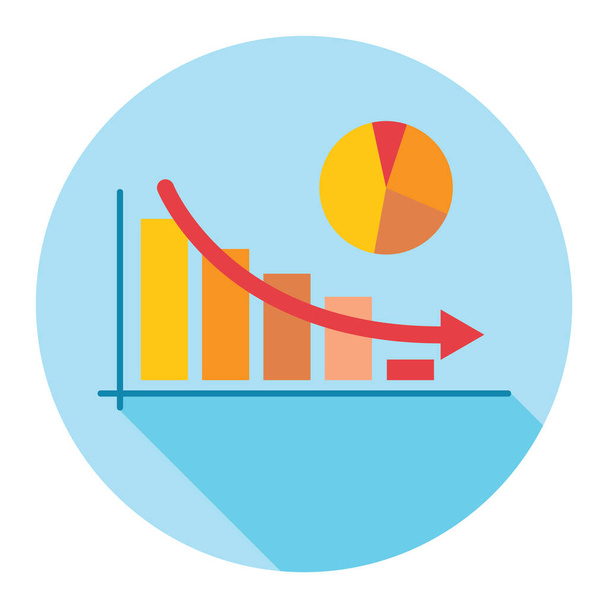 business graph icon, vector illustration - Vetor, Imagem