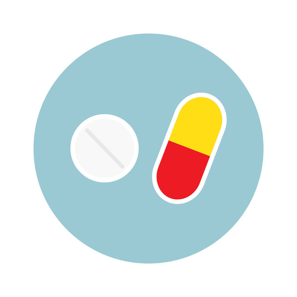 vector illustration of single medical pills - Vector, Image