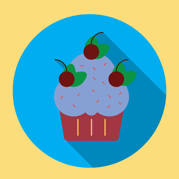 vector illustration of cupcake icon - Wektor, obraz