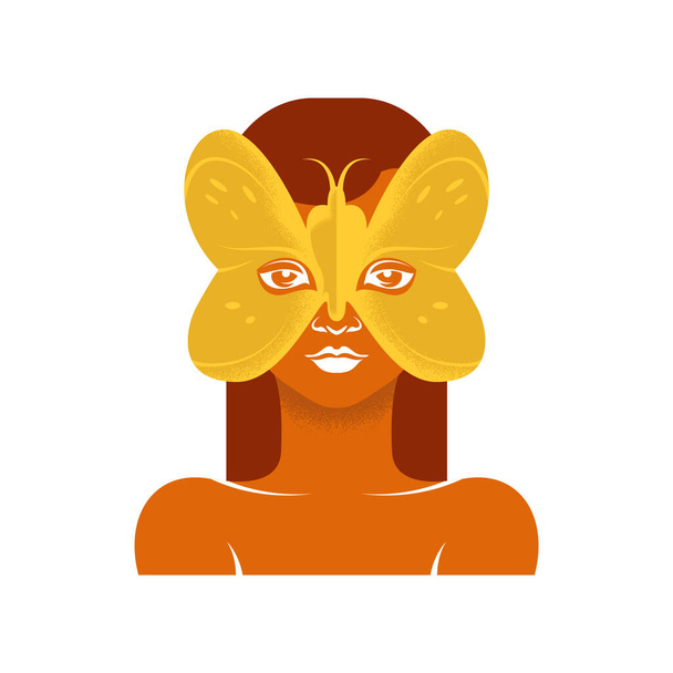 vector illustration of a woman face with a flower - Vektor, kép