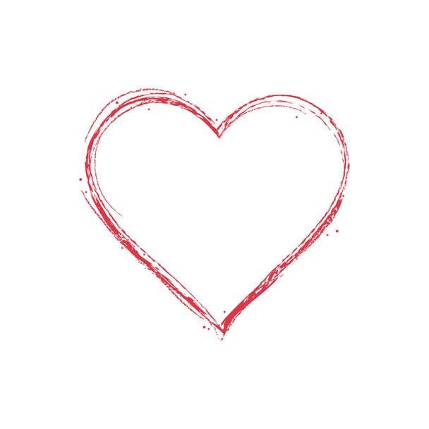heart shape drawn vector illustration - Vector, afbeelding