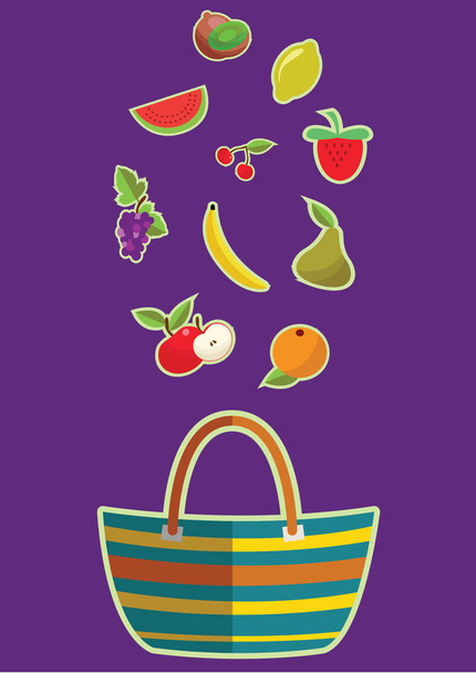 vector illustration of a fruit and vegetable - Vecteur, image