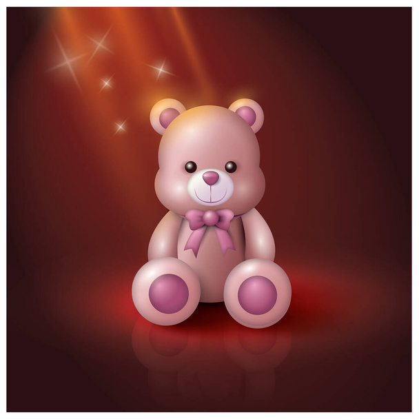 vector illustration of a cute teddy bear - Vector, imagen