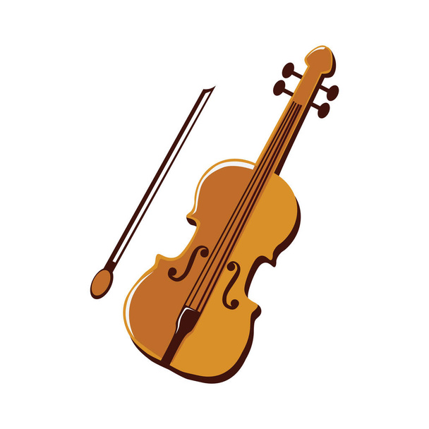 vector illustration of cartoon violin - Vetor, Imagem