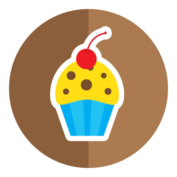 vector illustration of cake flat icon - Vector, Image