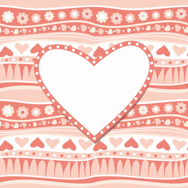 Valentine's day and wedding greeting card with heart - Vector, Image
