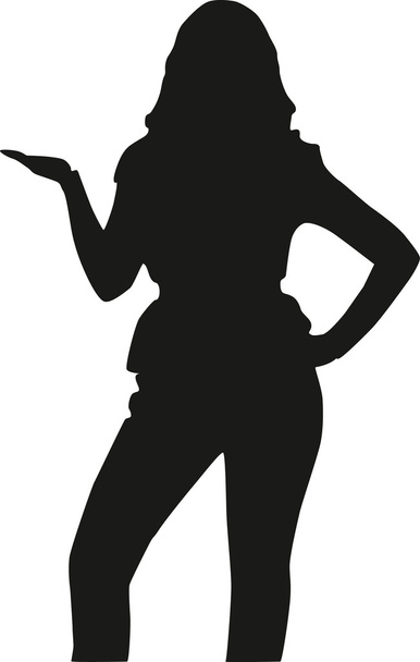 Silhouette of business woman with her hand - Vector, Image