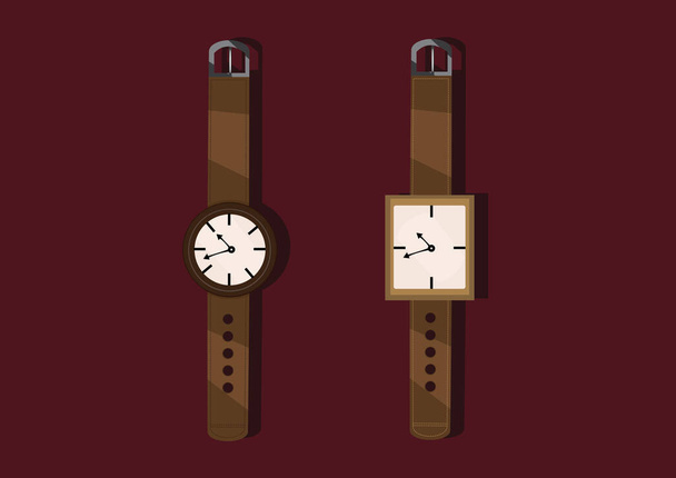 vector illustration of wrist watch - Vektör, Görsel