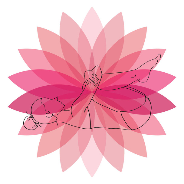 vector illustration of pink lotus flower - Вектор,изображение