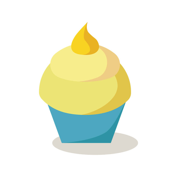 vector illustration of single ice cream icon - Vektor, kép