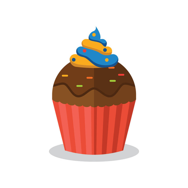 delicious cupcake icon vector illustration design - Вектор,изображение