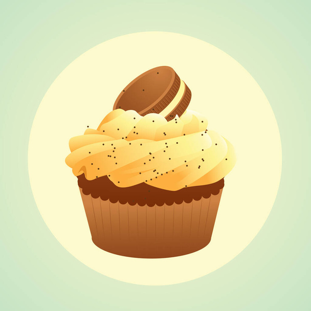 vector illustration of delicious cupcake - Vecteur, image
