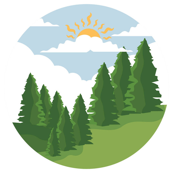 vector illustration of a mountain landscape - Vector, afbeelding