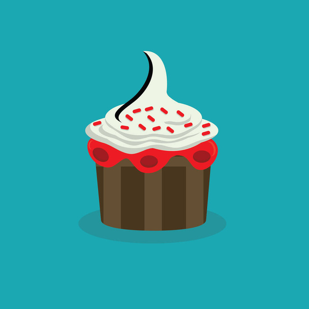creative vector illustration of cupcake - Vektor, obrázek