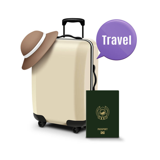 illustration vectorielle de sac de voyage avec bagages - Vecteur, image