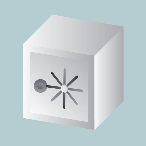 vector illustration of modern b lack icon of safe - Vector, Image