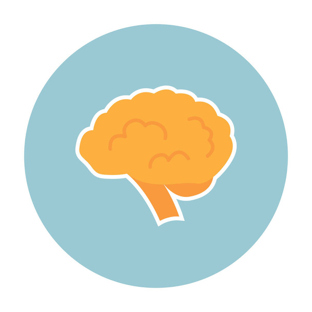 brain icon in flat circle isolated vector illustration for web - Vector, imagen