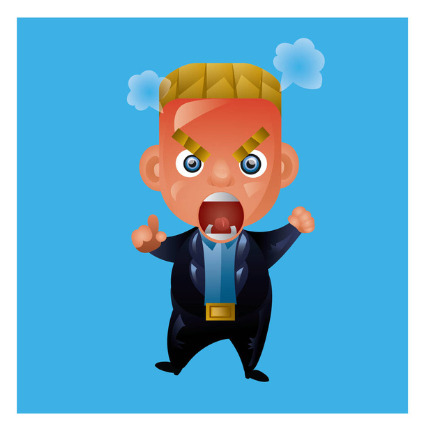 cartoon businessman in suit with a tie - Vector, Image