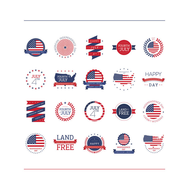 vector illustration of usa flag and united states of america - Vecteur, image