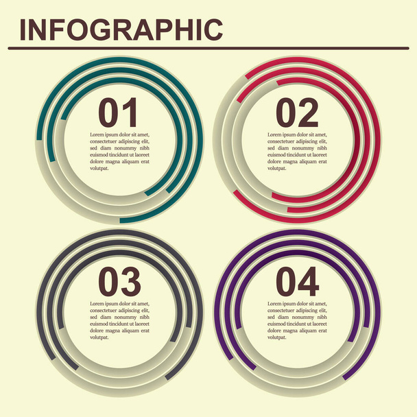 Colorful vector illustration for business theme, modern infographic template - Vettoriali, immagini