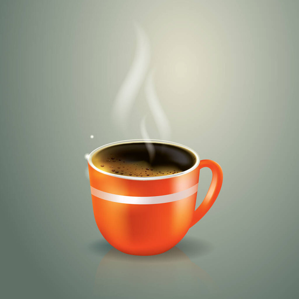 coffee cup on a background of a green gradient - Vektor, Bild