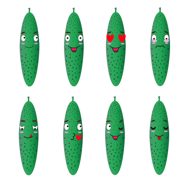 the cucumber pattern can be used for any of your desires and goals; it can be used as a sticker, sticker, mask or t-shirt pattern, or as a stand-alone logo. - Vetor, Imagem