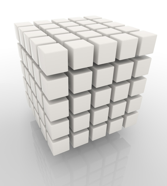 Structure of white cubes isolated on white background - Foto, Bild