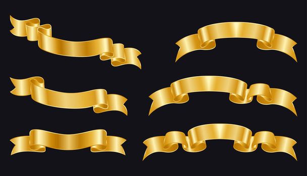 Luxury golden ribbons - Vector, Image
