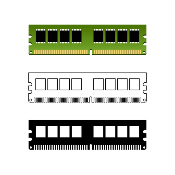 RAMメモリモジュールアイコン。ベクトル. - ベクター画像