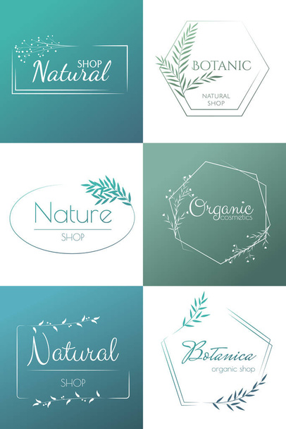 Set of design organic logos - Vector, imagen