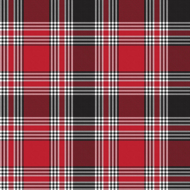 Red Glen Plaid texturiertes nahtloses Muster für Modetextilien und Grafiken - Vektor, Bild