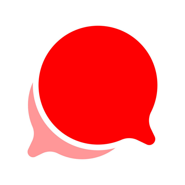красный круг пузыря речи изолирован на белом, знак чата пузыря для иконки говорить или говорить, воздушный шар речи для копирования текста пространства сообщения, символ чата диалогового окна, иконка пузыря речи для концепции разговора - Вектор,изображение