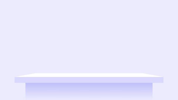 полка деревянная доска на стене фиолетовый пастель мягкого цвета, современная полка для показа на космической стене комната, милый и шикарный стол стол стол панели для украшения, пустой стол верхней панели для фонового копирования пространство - Вектор,изображение