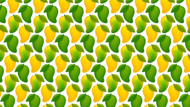 манго спелых и сырой манго для фона, манго шаблон желтый зеленый для иллюстрации, клип искусства манго фруктов шаблон для обоев - Вектор,изображение