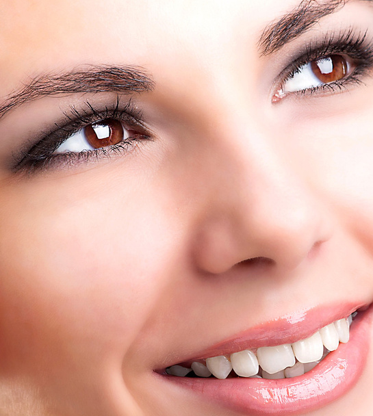 Beautiful Smiling Face Young Girl.Healthy Teeth.Stomatology - Фото, изображение