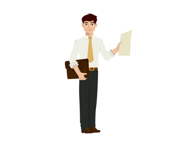 Подробная иллюстрация бизнесмена с вектором стиля мультфильма - Вектор,изображение