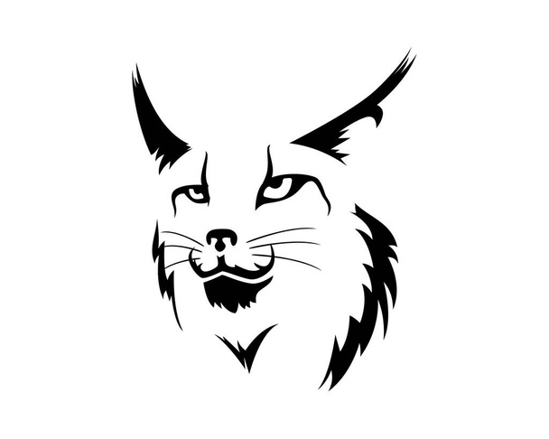Illustrazione del viso Lynx con Silhouette Style Vector - Vettoriali, immagini
