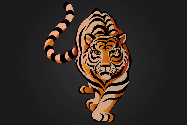 Άγρια και δωρεάν απεικόνιση τίγρης. Τίγρη - Φωτογραφία, εικόνα