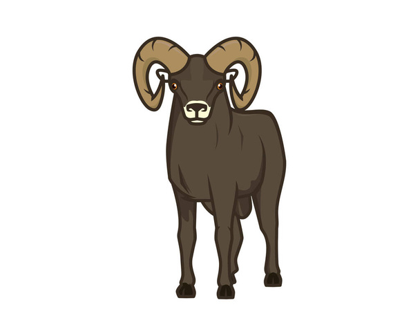 Gedetailleerde Standing Bighorn Sheep Illustration Vector - Vector, afbeelding