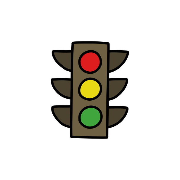 verkeerslicht doodle icoon, vector illustratie - Vector, afbeelding