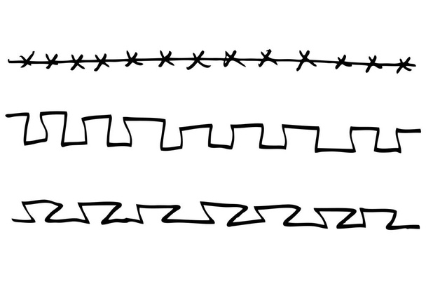 Línea de onda y espiral afilada de vectores simples para el diseño de sus elementos - Vector, imagen