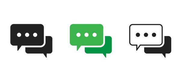 Chat icon in various styles. Speech bubble. Talk balloon. Message symbol. Vector graphic design elements. - Vector, Image