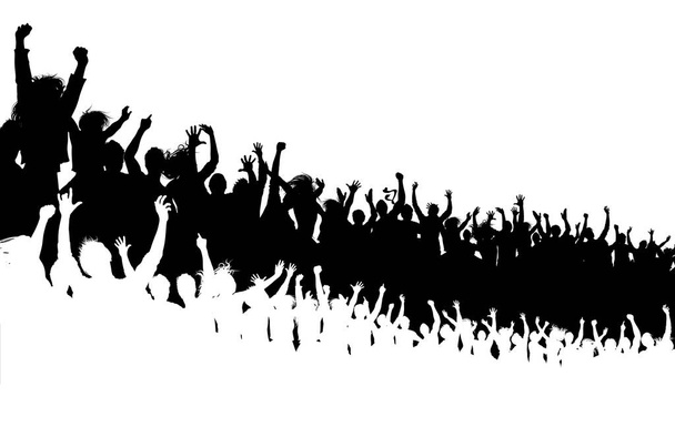 Koncert dav siluety ve dvou barvách, černé a bílé - Vektor, obrázek