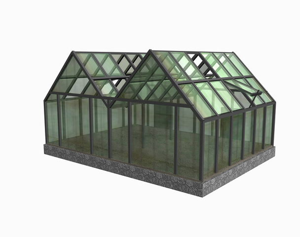 glass greenhouses for growing vegetables in winter - Photo, Image