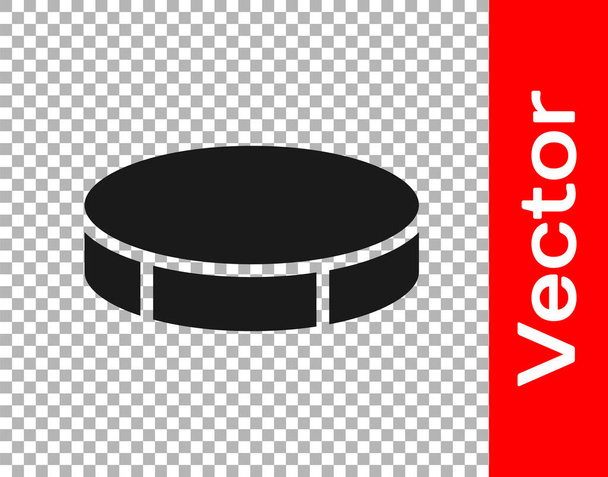 Icono de disco de hockey negro aislado sobre fondo transparente. Equipamiento deportivo. Ilustración vectorial
 - Vector, imagen