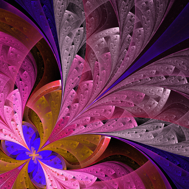 Bela flor fractal em azul e rosa
. - Foto, Imagem