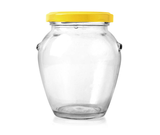 Glasgefäß isoliert auf weißem Hintergrund mit Clipping-Pfad - Foto, Bild