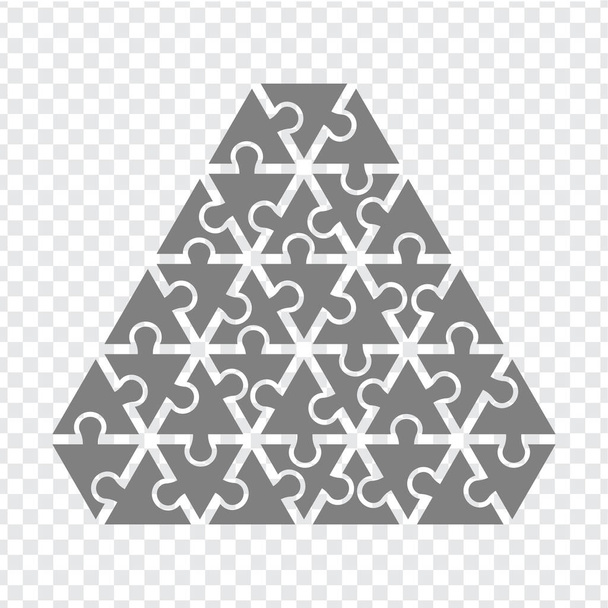 Einfaches Symbol polygonales Puzzle in grau. Einfaches Symbol polygonales Puzzle der dreiunddreißig Elemente auf transparentem Hintergrund. Vektorabbildung EPS10.  - Vektor, Bild