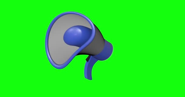 Megaphon Verstärker Lautsprecher Green Screen Alarm Aufmerksamkeit Animation 3d Chroma-Taste - Filmmaterial, Video