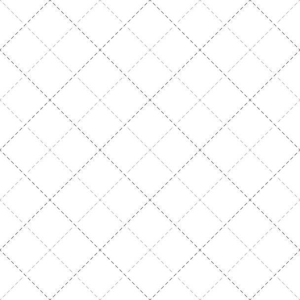 Dotted line seamless pattern. Geometric striped vector illustration. Repeating geometric shapes, cross, diagonal dotted line. Seamless fabric texture. Minimalism stroke background. Black and white. - Vector, Image